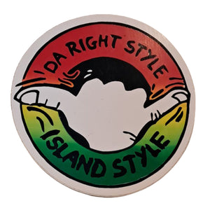 Island Style - Da Right Style Licence Disc Sticker 95mm Rasta Blend