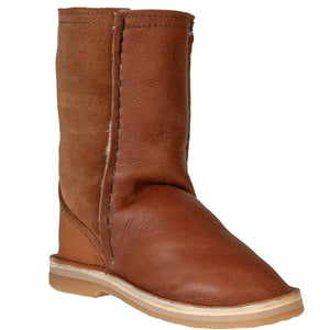 Instep Leather - Full Leather Sheepskin Zipper Boot Tan