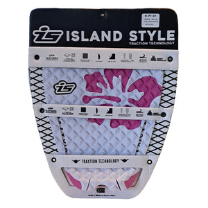 Island Style - Hibuscus 1 piece Traction Pad white\pink