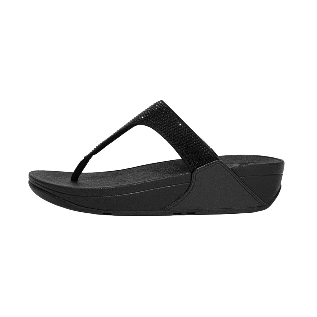 FitFlop - Lulu Crystal Embellished Thong Sandal Womens All Black