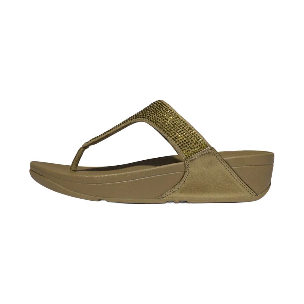 FitFlop - Lulu Crystal Embellished Thong Sandal Womens Metallic Camo Green