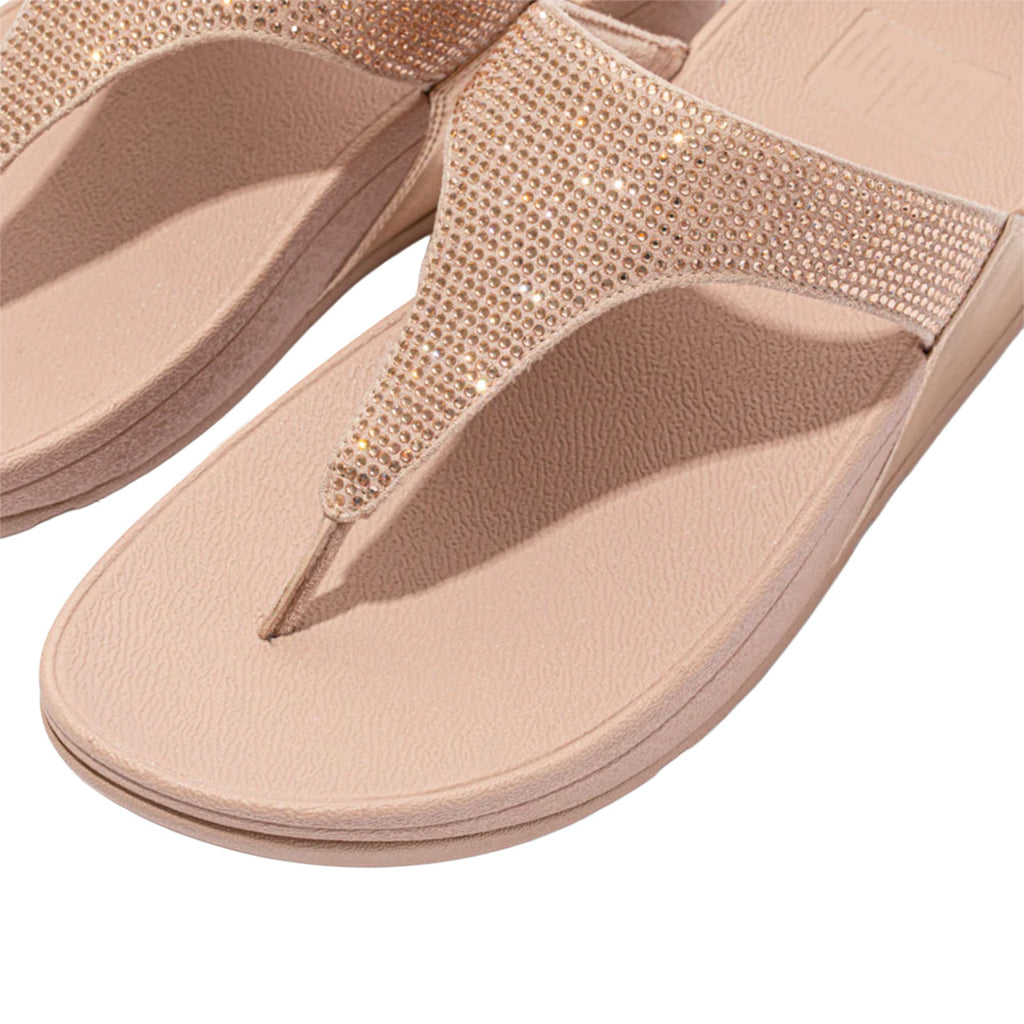 FitFlop - Lulu Crystal Embellished Thong Sandal Womens Rose Gold