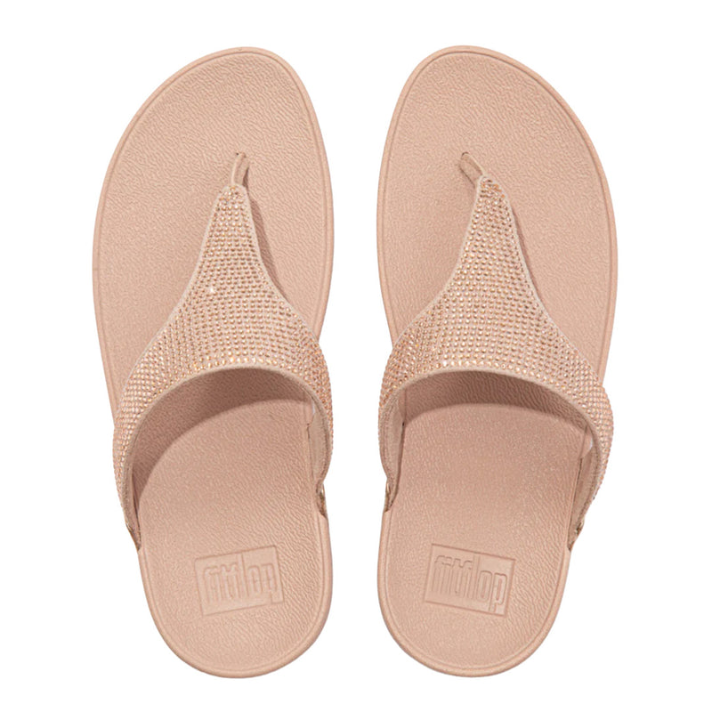 FitFlop - Lulu Crystal Embellished Thong Sandal Womens Rose Gold