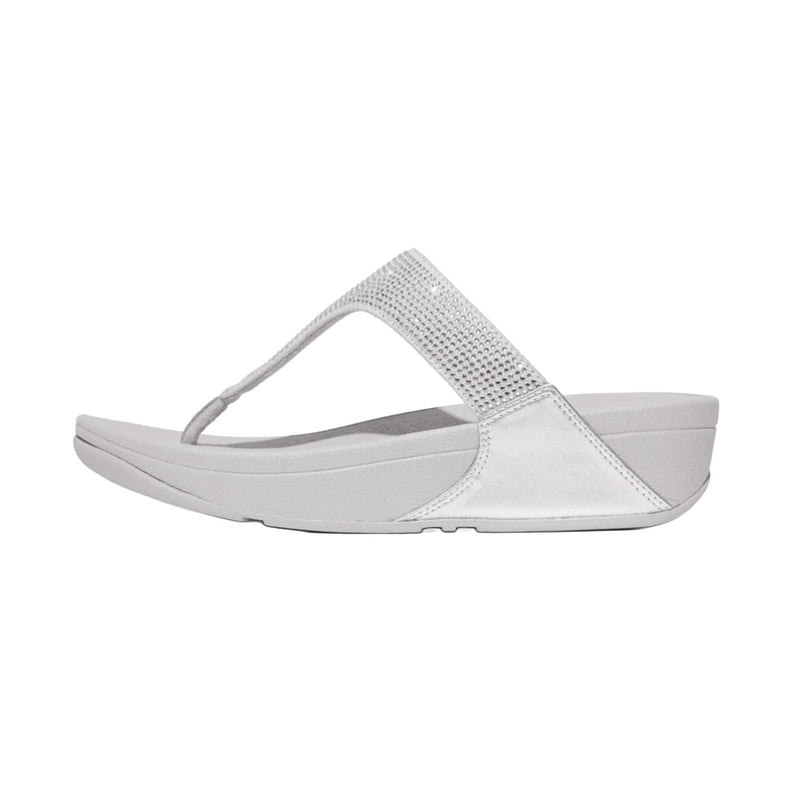 FitFlop - Lulu Crystal Embellished Thong Sandal Womens Silver