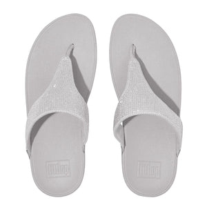 FitFlop - Lulu Crystal Embellished Thong Sandal Womens Silver