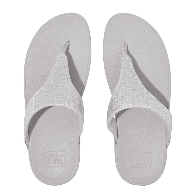 FitFlop - Lulu Crystal Embellished Thong Sandal Womens Silver