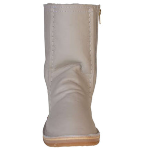 Instep Leather - Full Leather Sheepskin Zipper Boot Stone