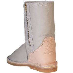 Instep Leather - Full Leather Sheepskin Zipper Boot Stone