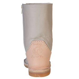Instep Leather - Full Leather Sheepskin Zipper Boot Stone