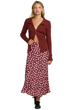 RVCA - Annika Midi Skirt Womens Cranberry