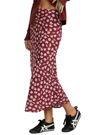RVCA - Annika Midi Skirt Womens Cranberry