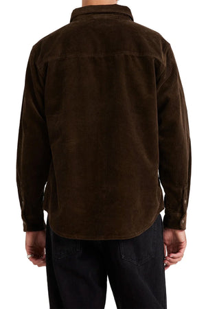 xRVCA - Wide Load Cord Shirt Mens Chocolate