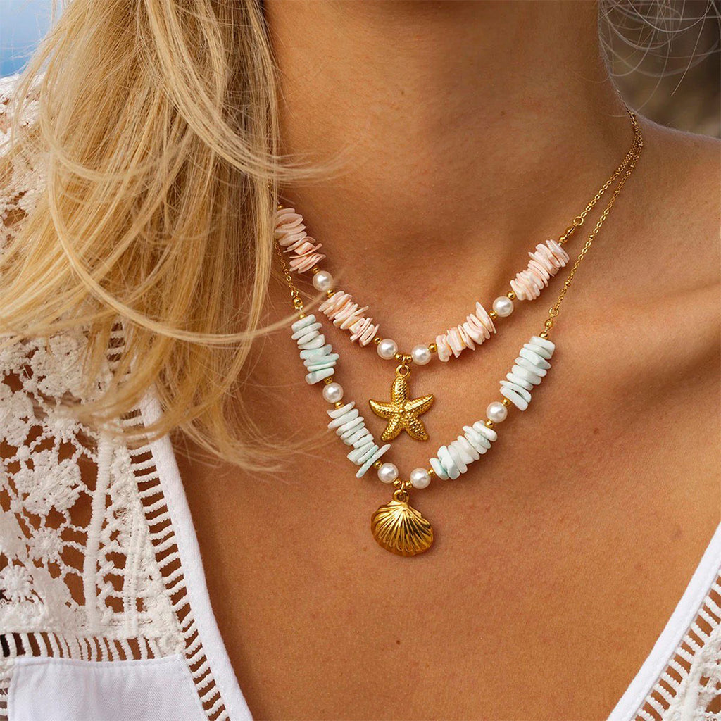 Bali Addiction - Blue Shell Necklace