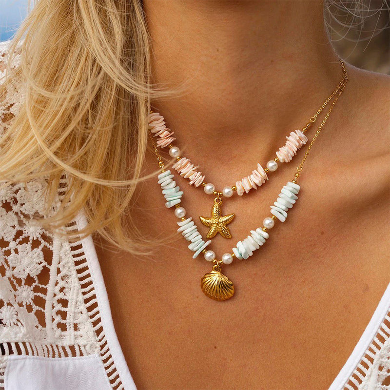 Bali Addiction - Blue Shell Necklace