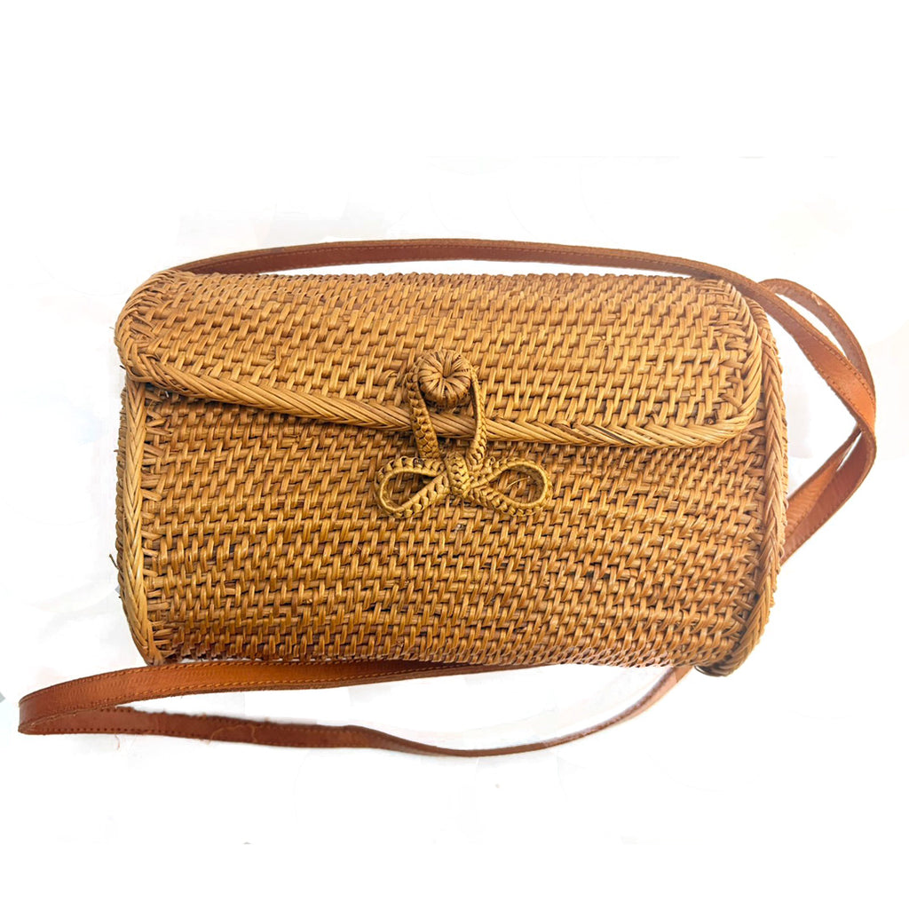 Bali Addiction - Cylindrical Rattan Handbag Medium
