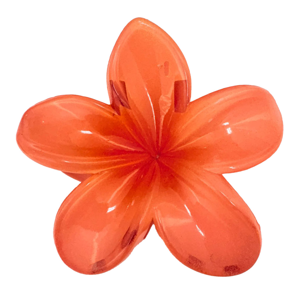 Bali Addiction - Frangipani Flower Hair Clip Coral & Orange