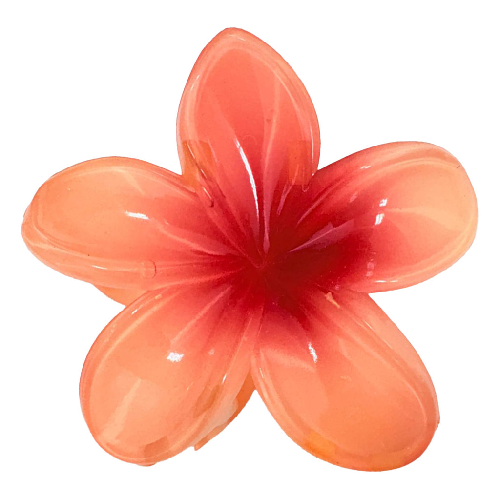 Bali Addiction -  Frangipani Flower Hair Clip Peach & Red