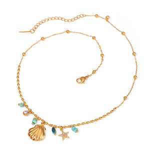 Bali Addiction - Gold & Beaded Shell Necklace