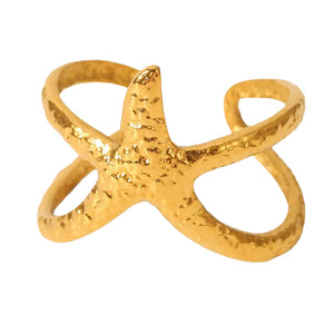 Bali Addiction - Gold Adjustable Starfish Ring