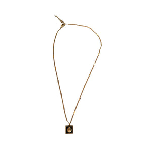 Bali Addiction - Gold Black Shell Charm Necklace
