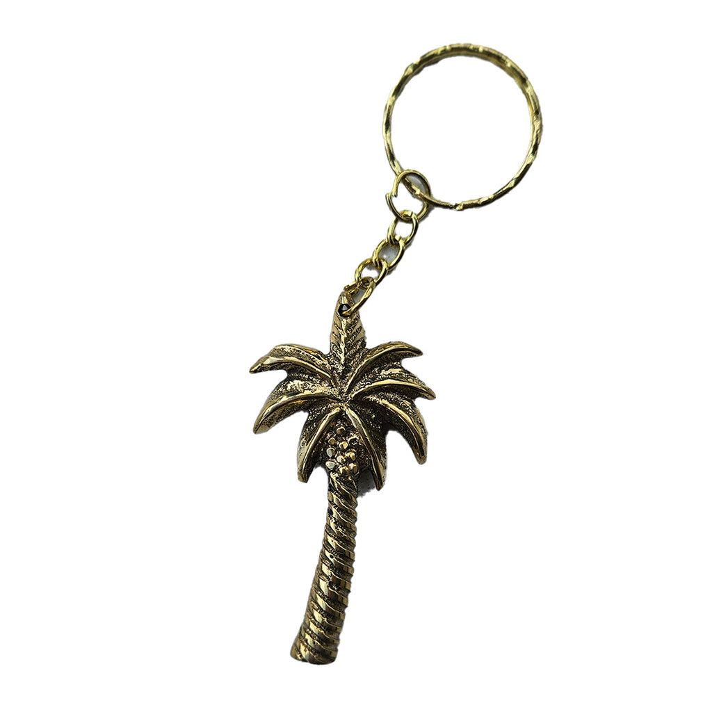 Bali Addiction - Palm Tree Brass Key Ring