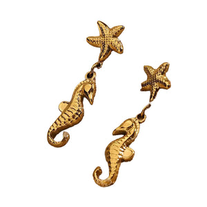 Bali Addiction - Gold Seahorse Hoop Earrings