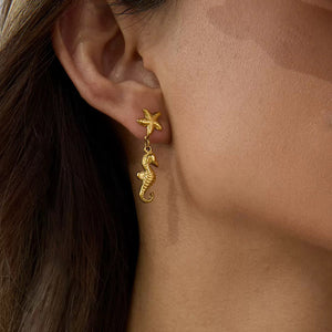 Bali Addiction - Gold Seahorse Hoop Earrings