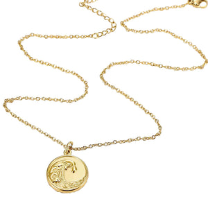 Bali Addiction - Gold Solid Wave Charm Necklace