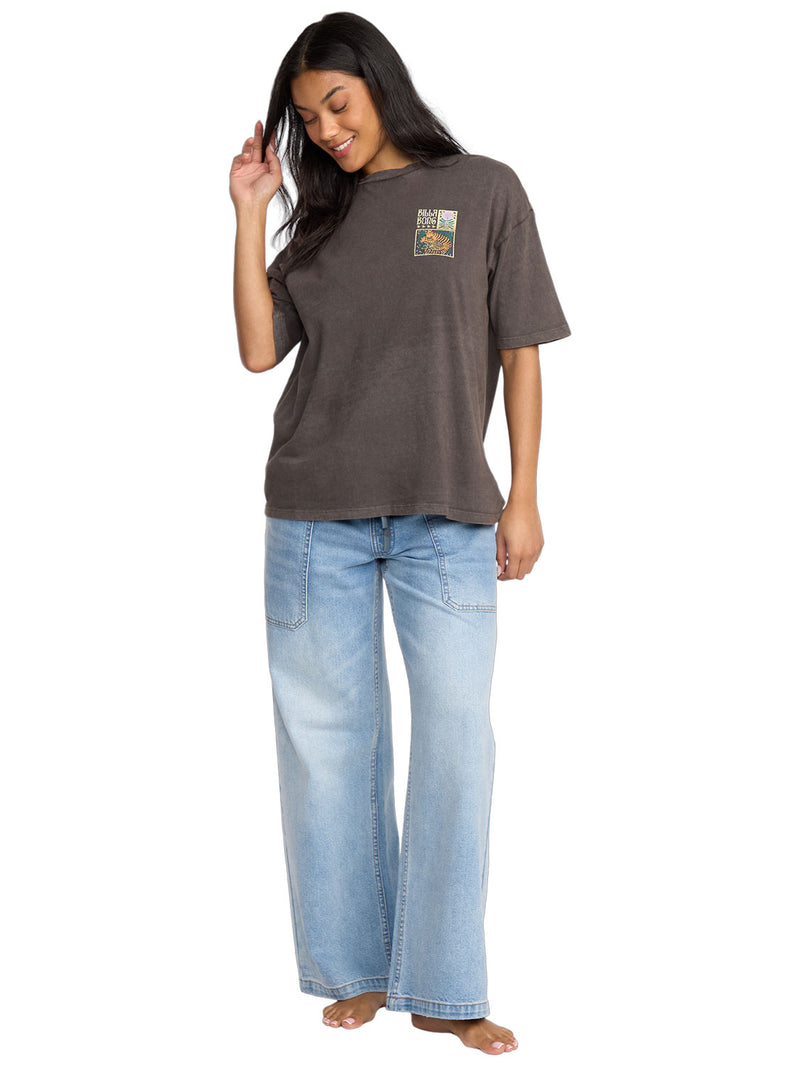 Billabong - Daydream Away Oversized Tee Womens Off Black