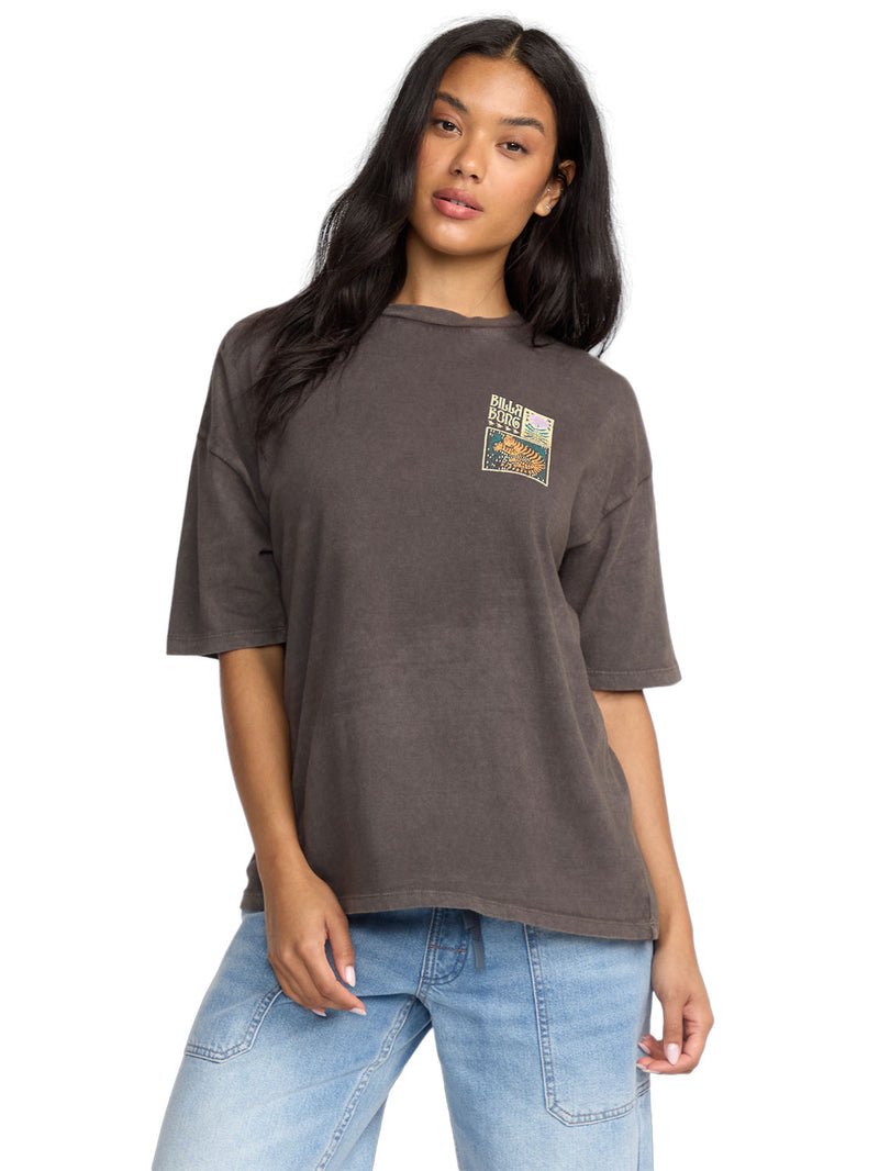 Billabong - Daydream Away Oversized Tee Womens Off Black
