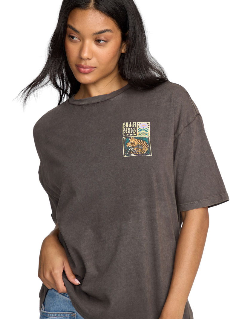 Billabong - Daydream Away Oversized Tee Womens Off Black