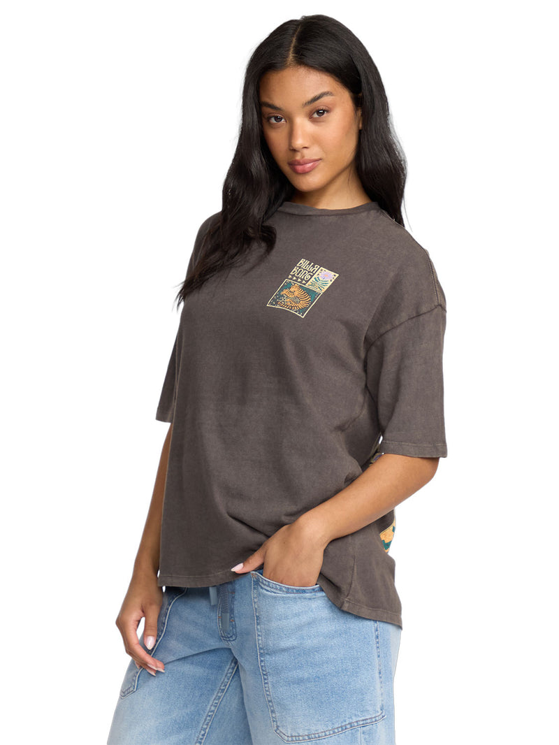 Billabong - Daydream Away Oversized Tee Womens Off Black