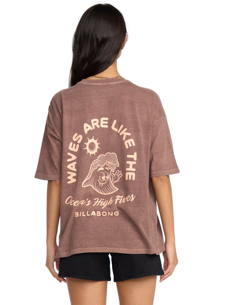 Billabong - The Great Waves Oversized Tee Womens Espresso
