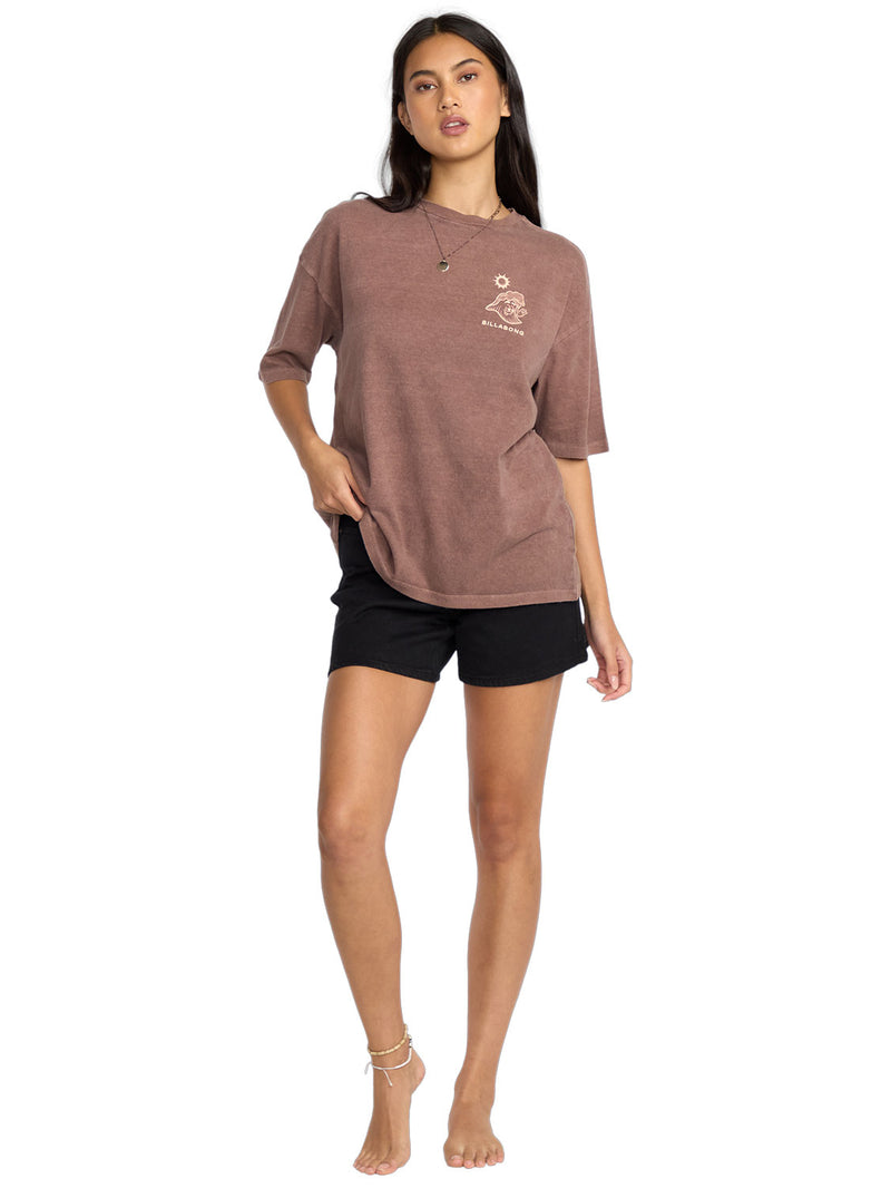 Billabong - The Great Waves Oversized Tee Womens Espresso