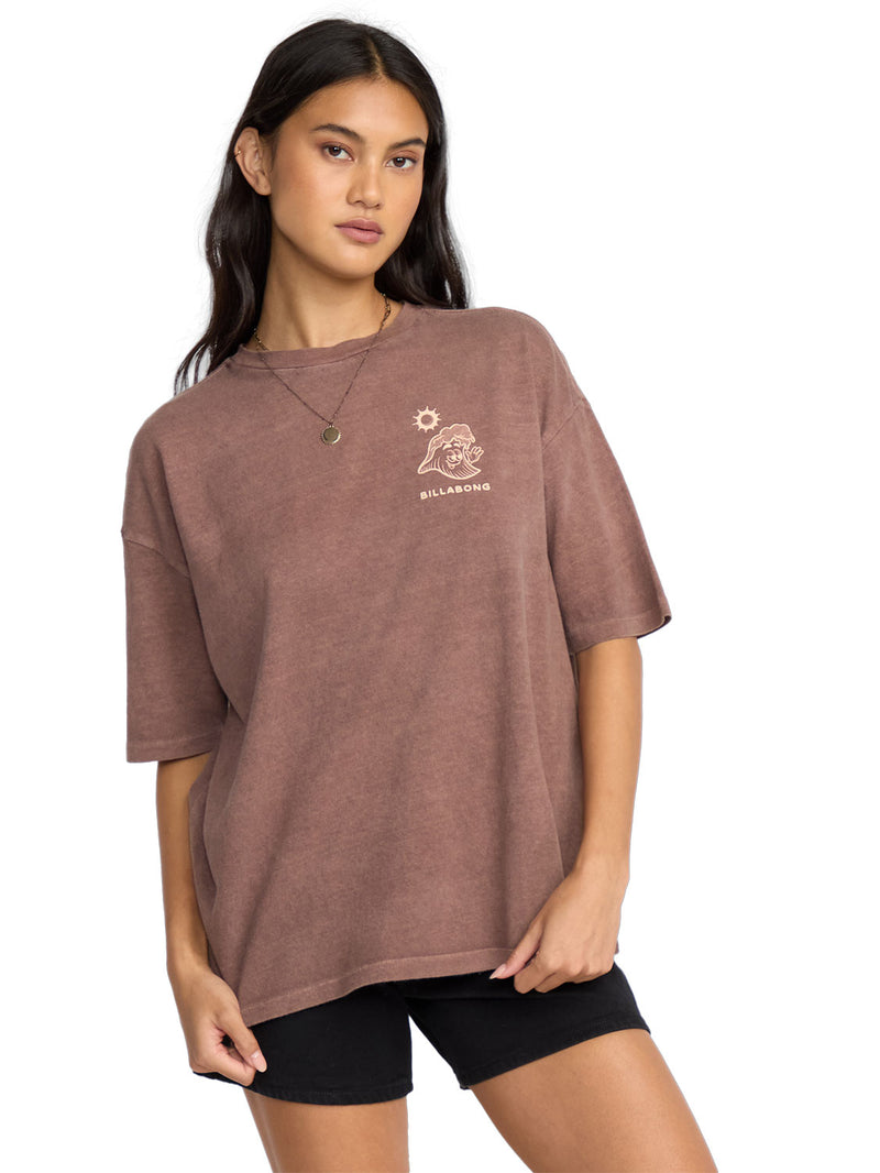 Billabong - The Great Waves Oversized Tee Womens Espresso