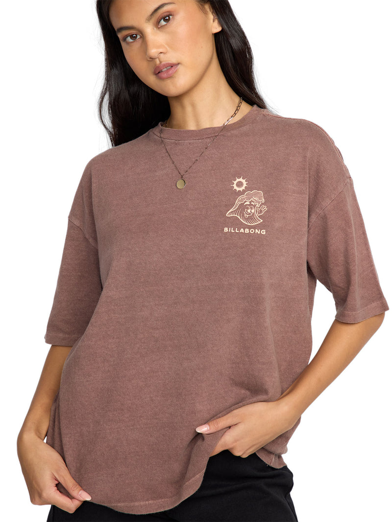 Billabong - The Great Waves Oversized Tee Womens Espresso