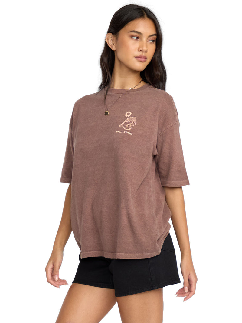 Billabong - The Great Waves Oversized Tee Womens Espresso