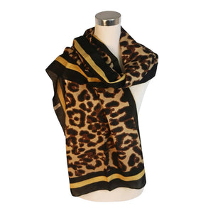 J Importers - Scarf Cheetah Stone Boarder