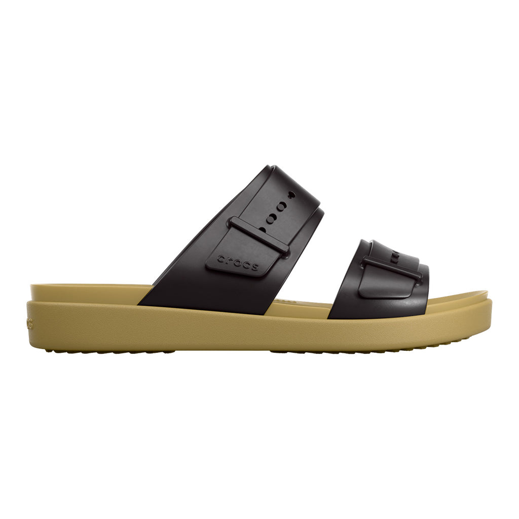 Crocs - Brooklyn Buckle Low Sandal Womens Black/Tan