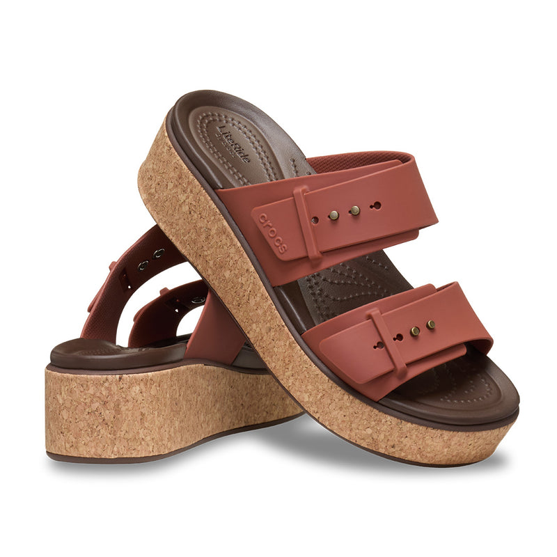 Crocs - Brooklyn Cork Buckle Sandal Womens Rust