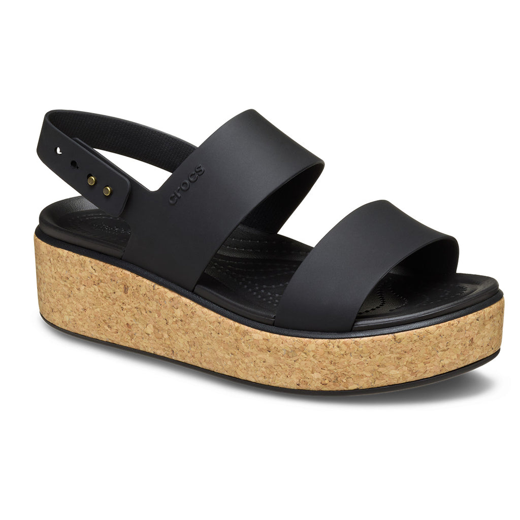 Crocs - Brooklyn Cork Low Wedge Sandal Womens Black
