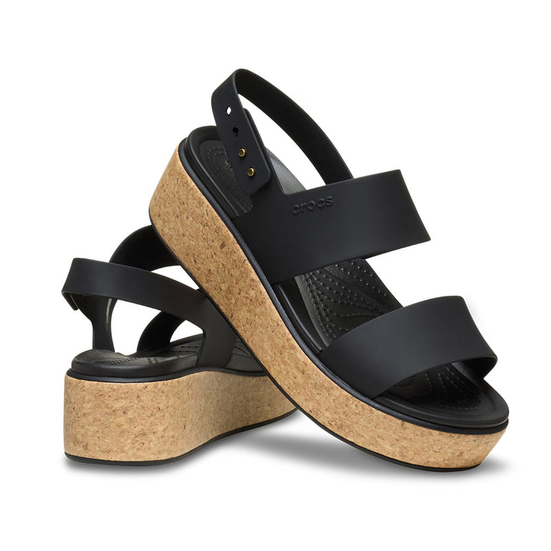 Crocs - Brooklyn Cork Low Wedge Sandal Womens Black