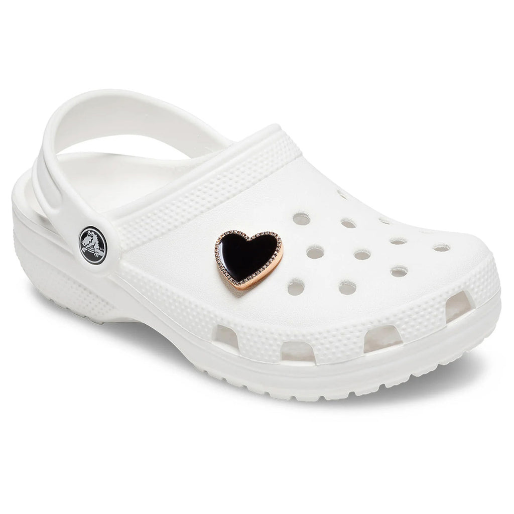 Crocs - Jibbitz Black Heart with Gold Outline