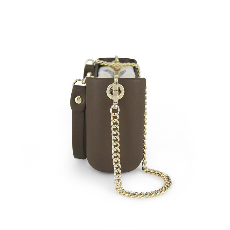 Fenn Collection - Classic Chocolate/Gold Cross Body Handbag With Chain Small