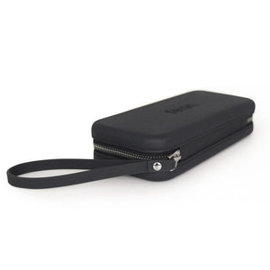 Fenn Collection - Black Handle With Strap Silver Zip Wallet