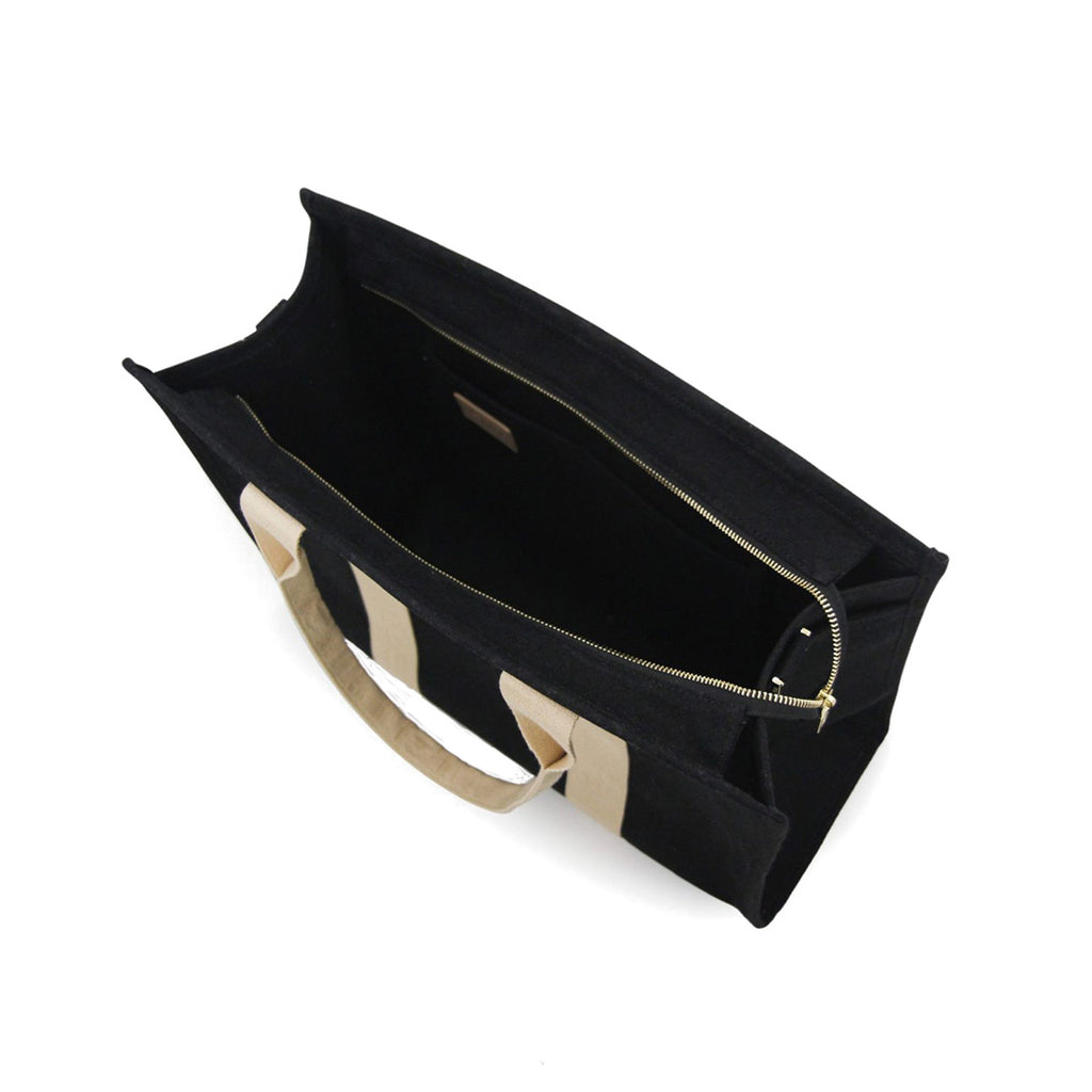 Fenn Collection - Canvas Black Toffee Maxi Tote Handbag Large