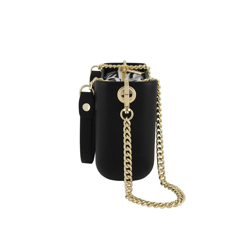 Fenn Collection - Classic Black Cross Body Gold Chain Handbag Small