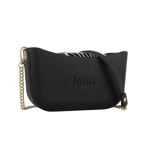 Fenn Collection - Classic Black Cross Body Gold Chain Handbag Small