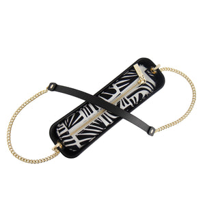 Fenn Collection - Classic Black Cross Body Gold Chain Handbag Small