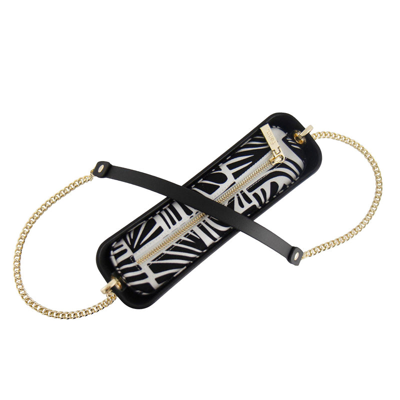 Fenn Collection - Classic Black Cross Body Gold Chain Handbag Small